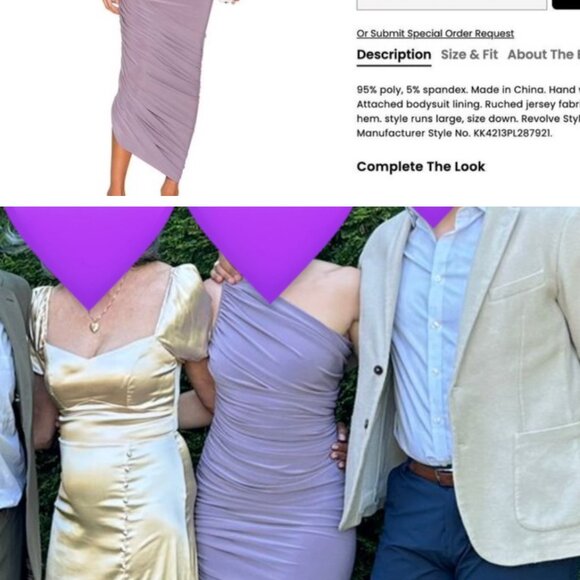 Worn once/like new XL Norma Kamali Signature dress. Lilac. *Fits like a M* - Picture 5 of 5